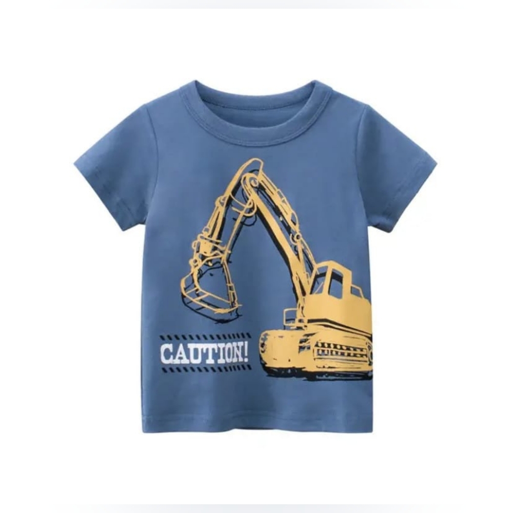 Boys Short Sleeve Excavator Shirt - Size 7/8